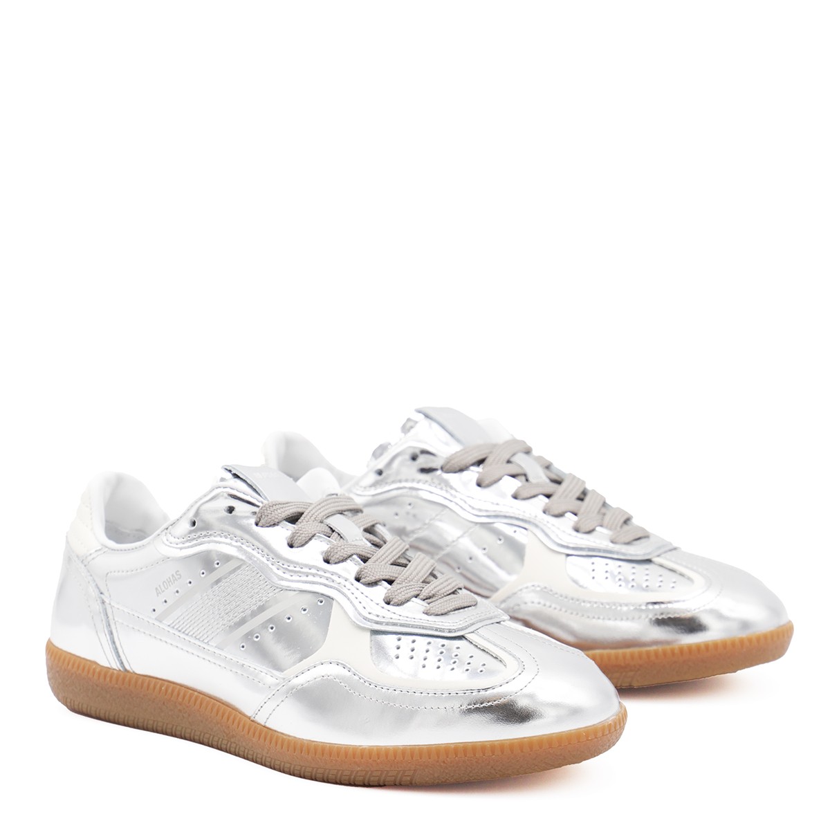 SILVER LEATHER SNEAKERS