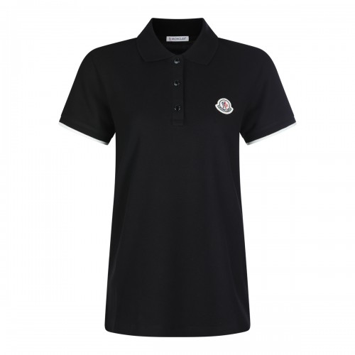 BLACK COTTON POLO SHIRT