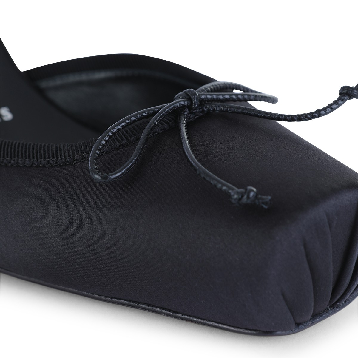 BLACK LEATHER CASSIA LACE UP 55 PUMPS