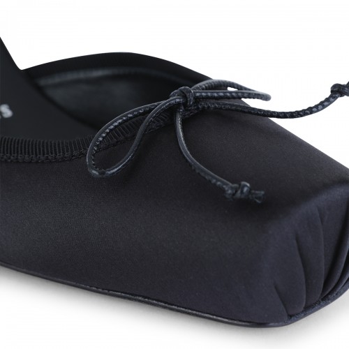 BLACK LEATHER CASSIA LACE UP 55 PUMPS