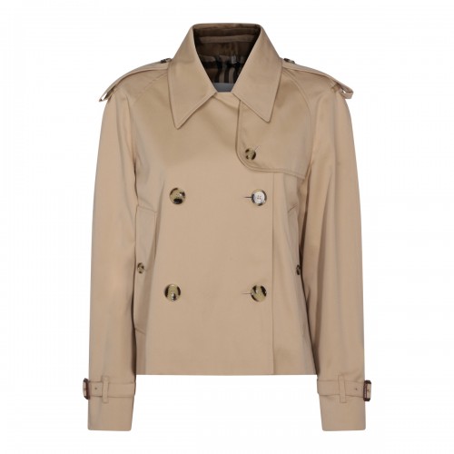 HONEY COTTON CROPPED TRENCH COAT