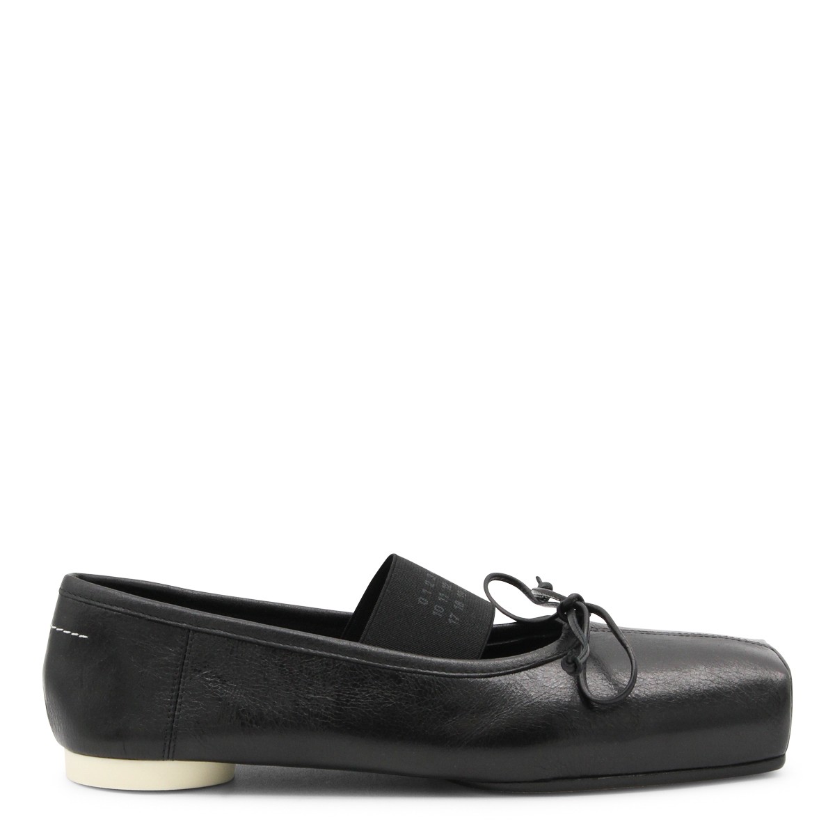 BLACK LEATHER FLATS