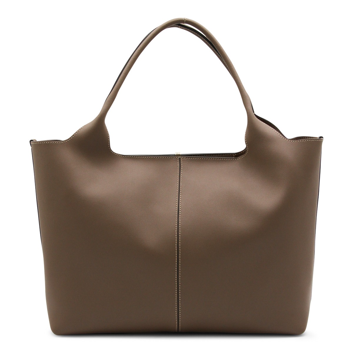 BROWN LEATHER TOP HANDLE BAG