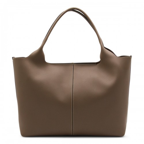 BROWN LEATHER TOP HANDLE BAG