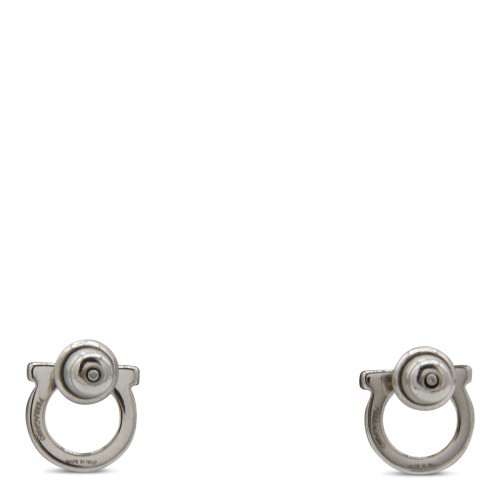 SILVER-TONE BRASS GANCINI EARRINGS