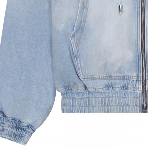 LIGHT BLUE COTTON DENIM JACKET