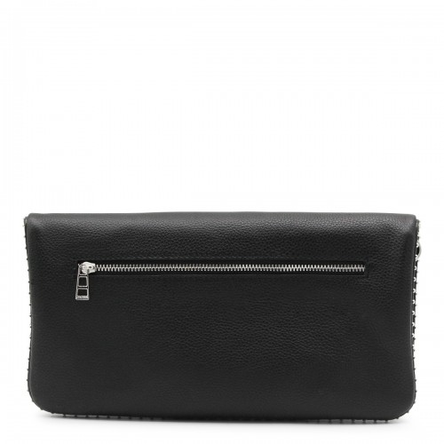 BLACK ROCK GRAINED LEATHER SHOULDER BAG