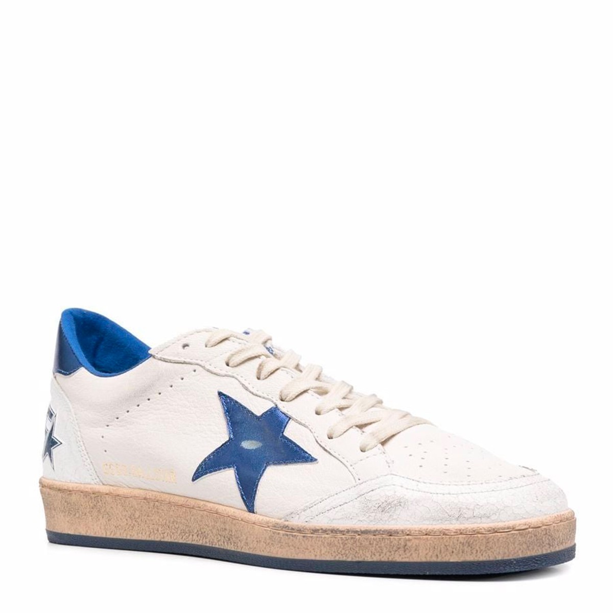 WHITE AND BLUE LEATHER BALLSTAR SNEAKERS