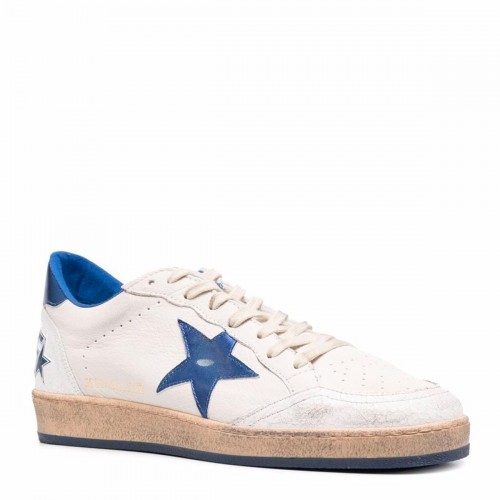 WHITE AND BLUE LEATHER BALLSTAR SNEAKERS
