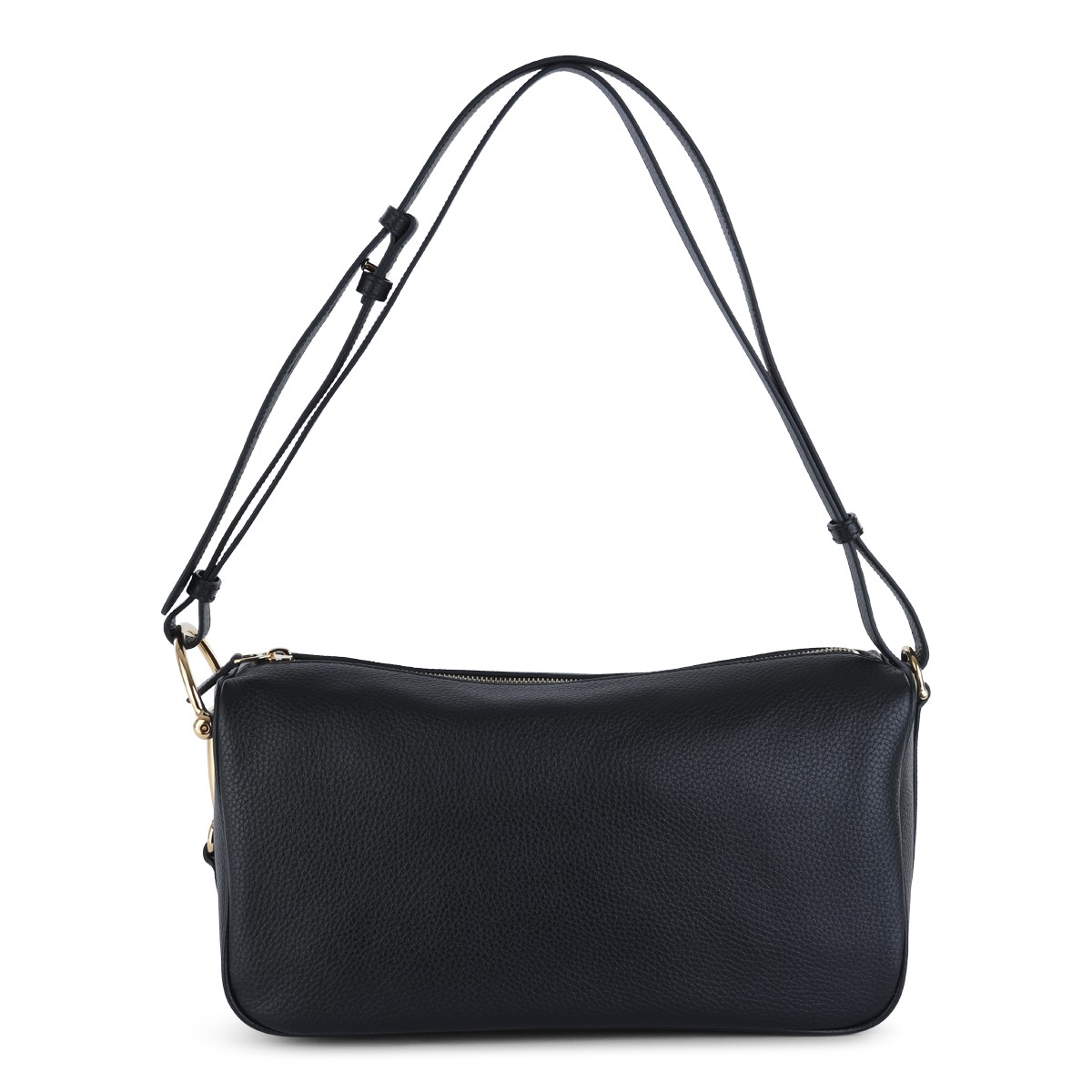 BLACK LEATHER SHOULDER BAG
