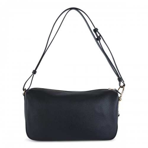 BLACK LEATHER SHOULDER BAG