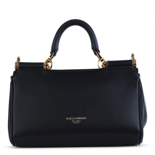 BLACK LEATHER MY SICILY SMALL TOP HANDLE BAG