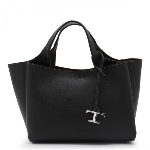 BLACK LEATHER TOTE