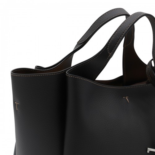 BLACK LEATHER TOTE