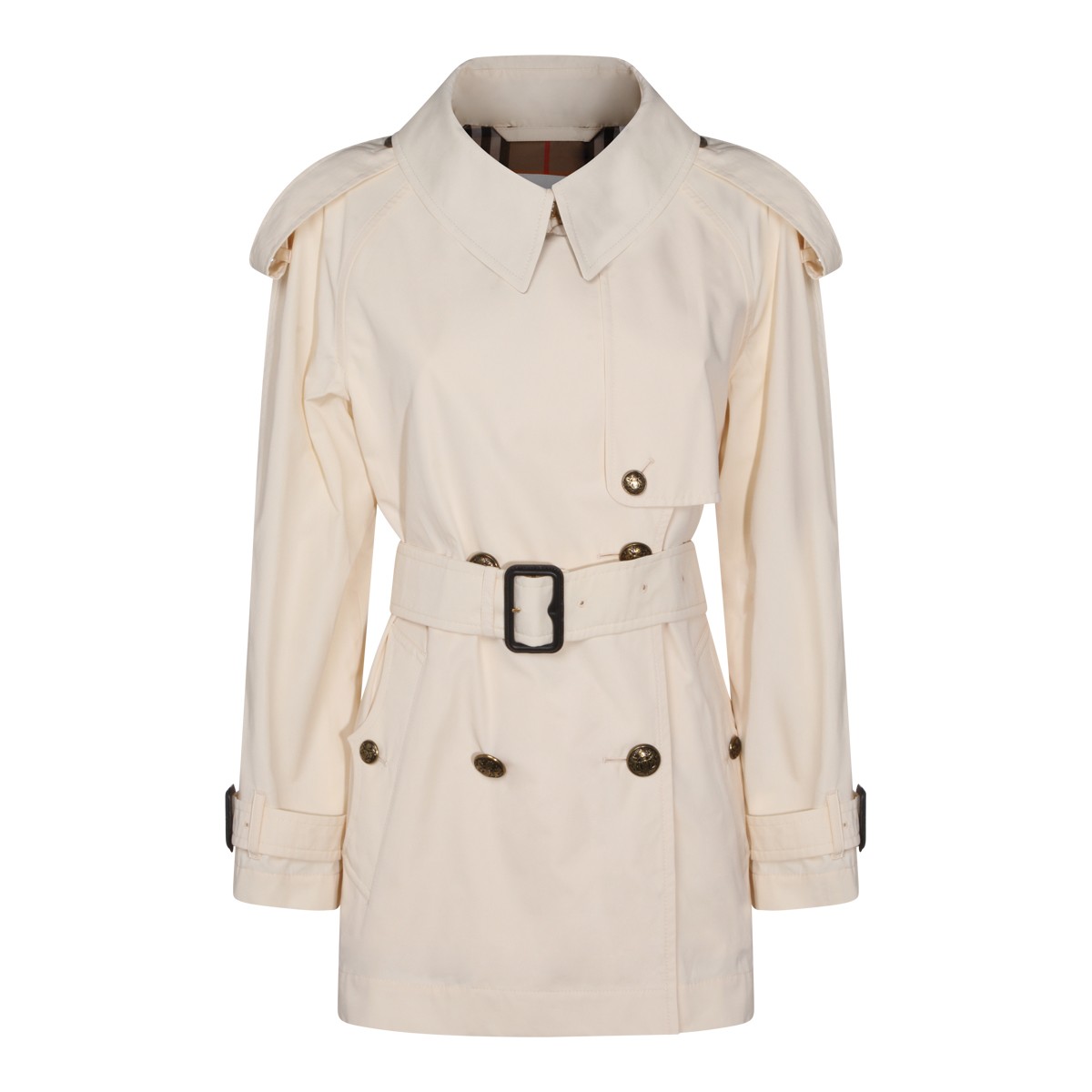 WHITE COTTON TRENCH COAT