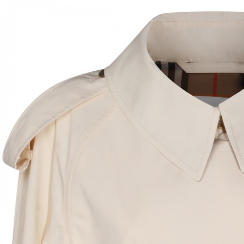 WHITE COTTON TRENCH COAT