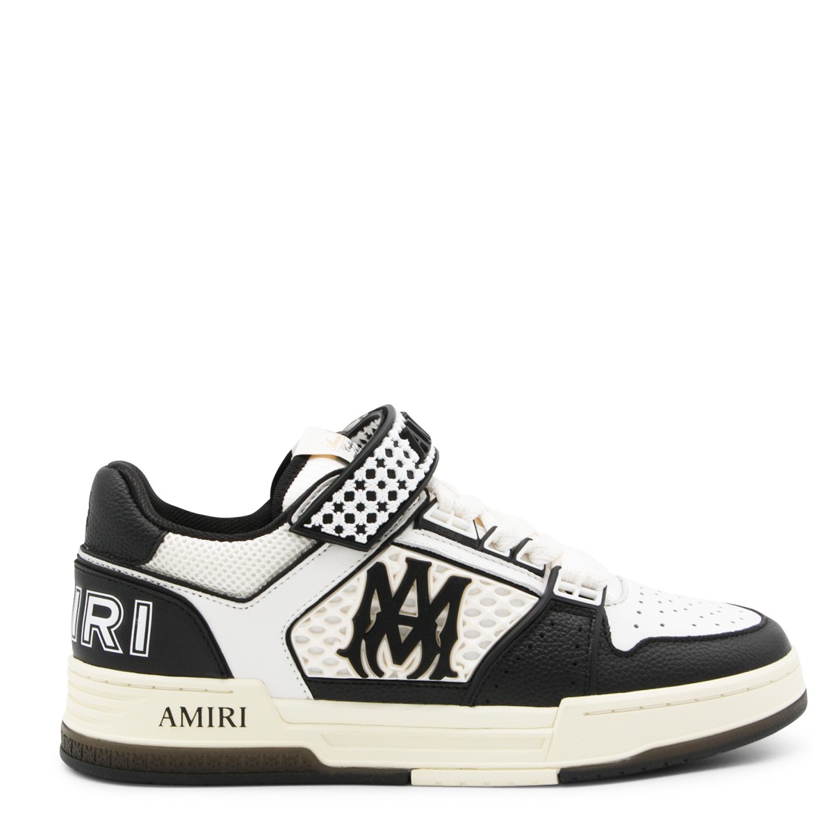 BLACK AND WHITE LEATHER SNEAKERS