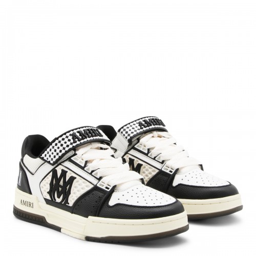 BLACK AND WHITE LEATHER SNEAKERS