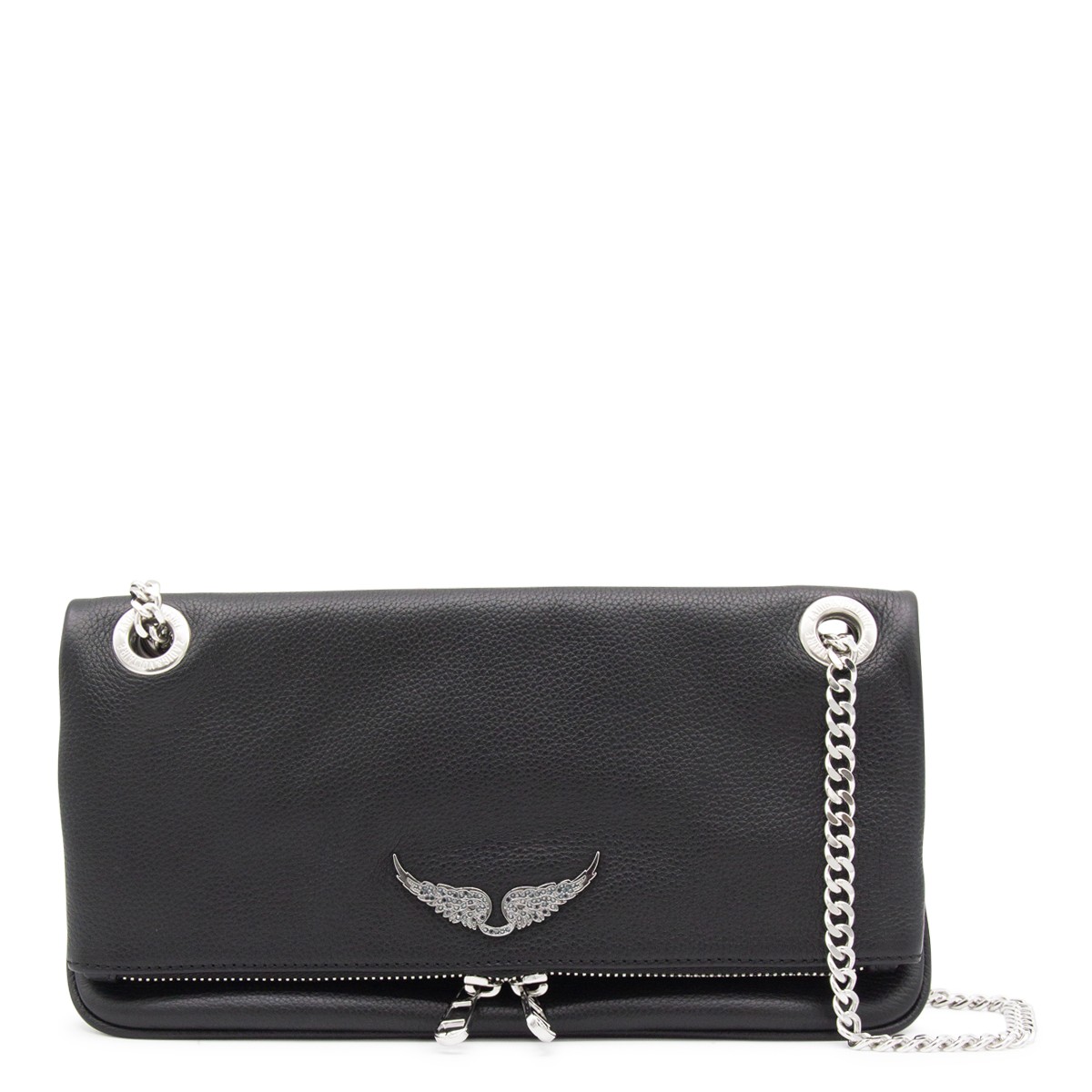 BLACK LEATHER ROCK II SHOULDER BAG