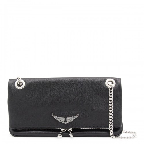 BLACK LEATHER ROCK II SHOULDER BAG