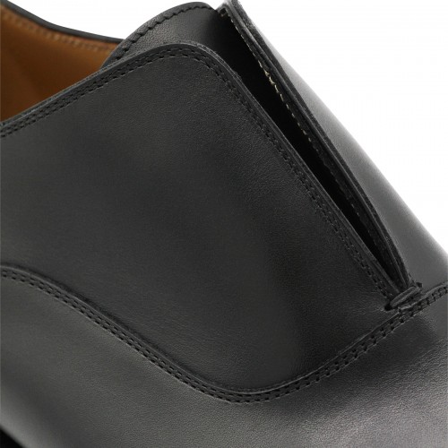 BLACK LEATHER ALPHA LION FORMAL SHOES