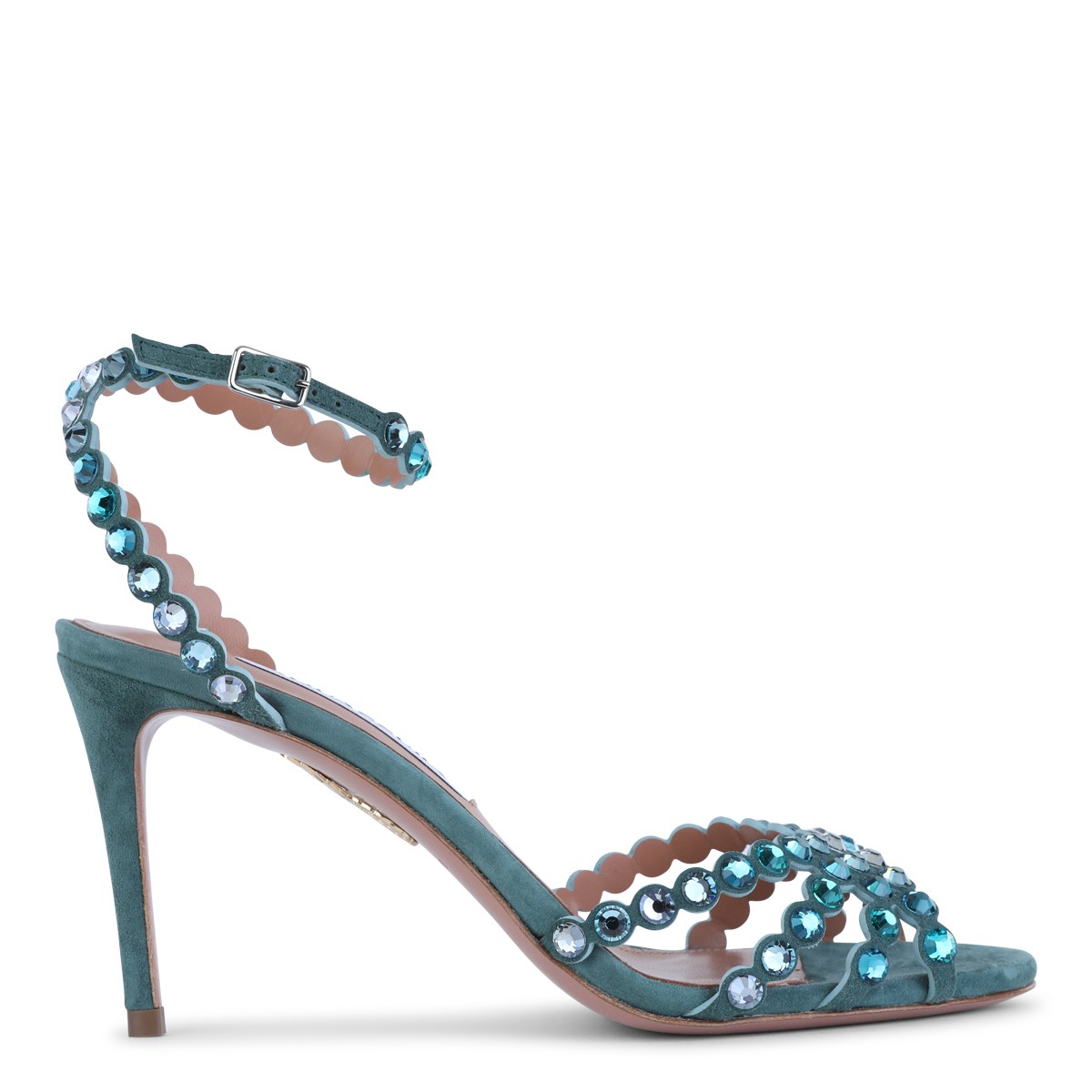 TURQUOISE LEATHER TEQUILA SANDALS 85