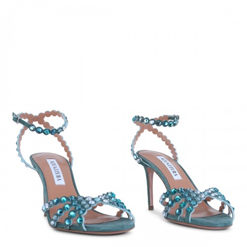 TURQUOISE LEATHER TEQUILA SANDALS 85