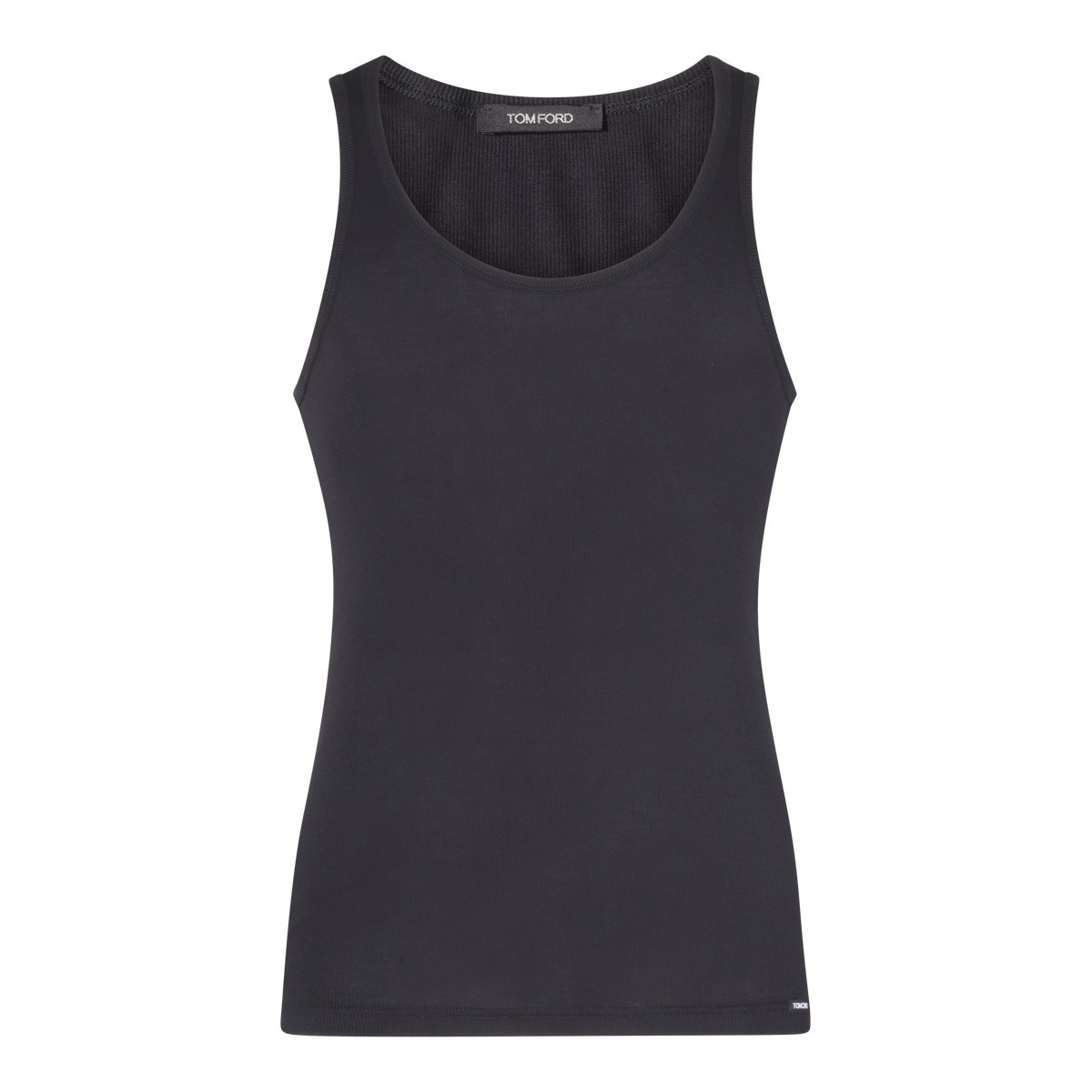 BLACK COTTON BLEND TANT TOP