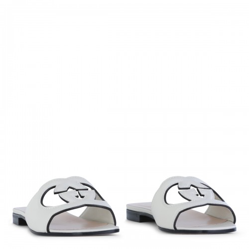 WHITE LEATHER FLATS 2