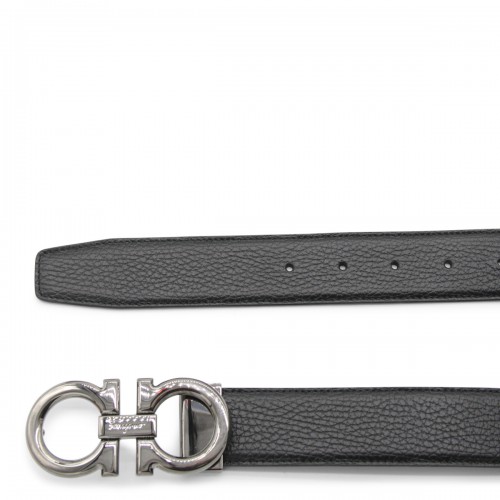 BLACK LEATHER GANCINI BELT 2