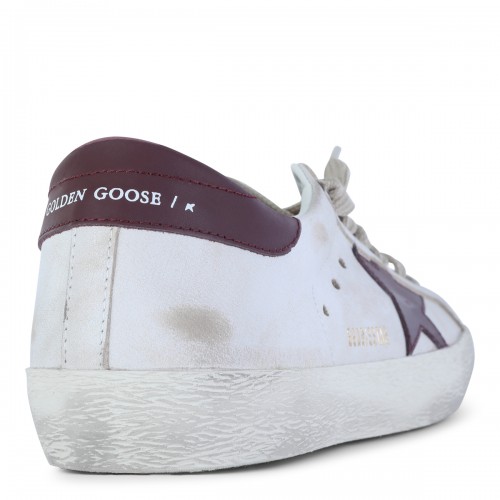 WHITE AND RED LEATHER SUPER STAR SNEAKERS