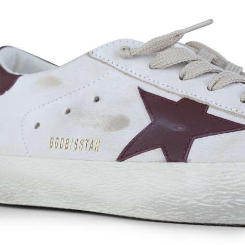 WHITE AND RED LEATHER SUPER STAR SNEAKERS