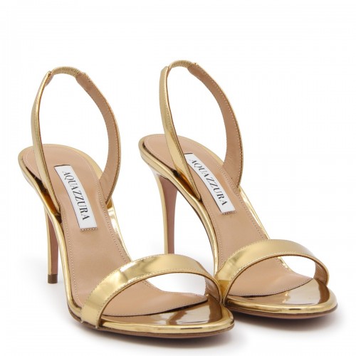 GOLD TONE LEATHER SANDALS 2