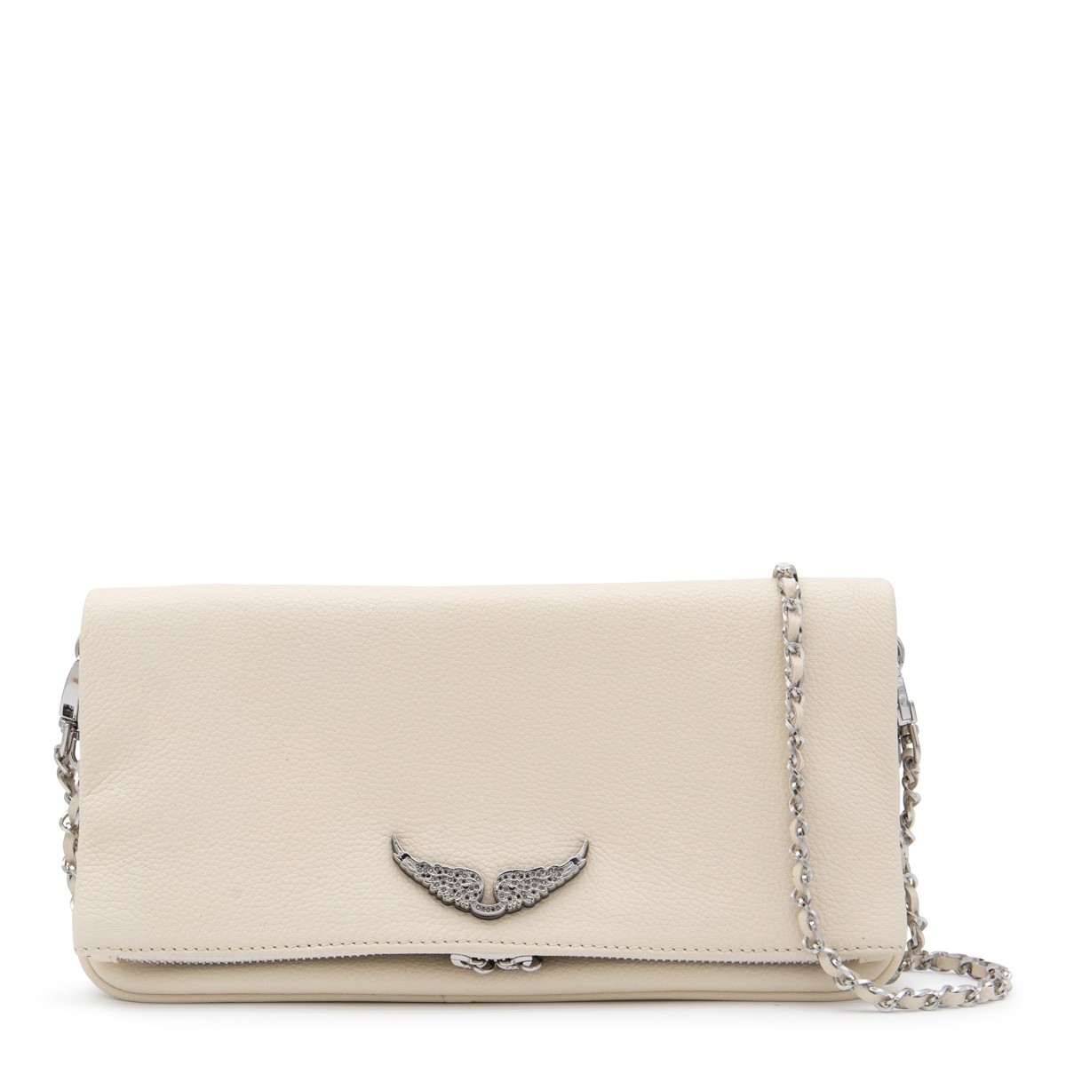 WHITE LEATHER ROCK NANO SHOULDER BAG