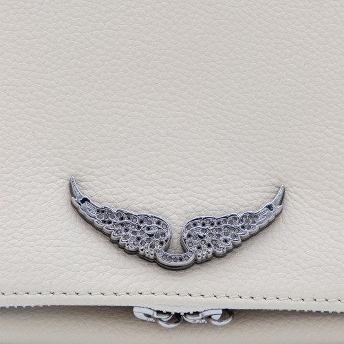 WHITE LEATHER ROCK NANO SHOULDER BAG