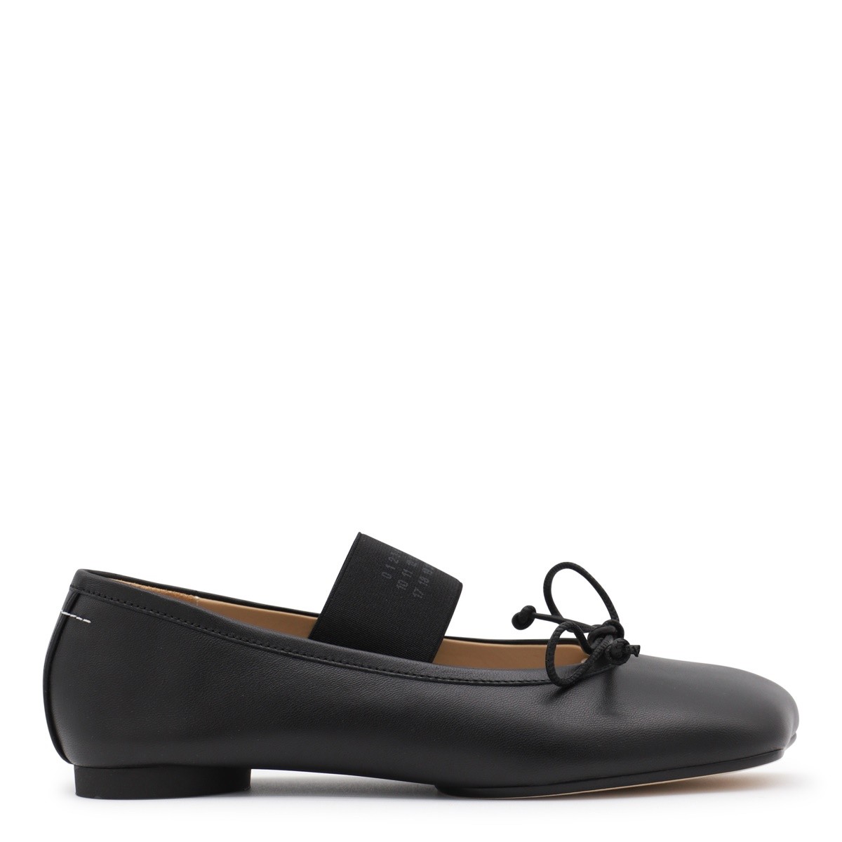 BLACK LEATHER FLATS