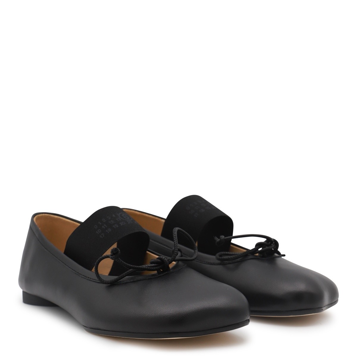 BLACK LEATHER FLATS