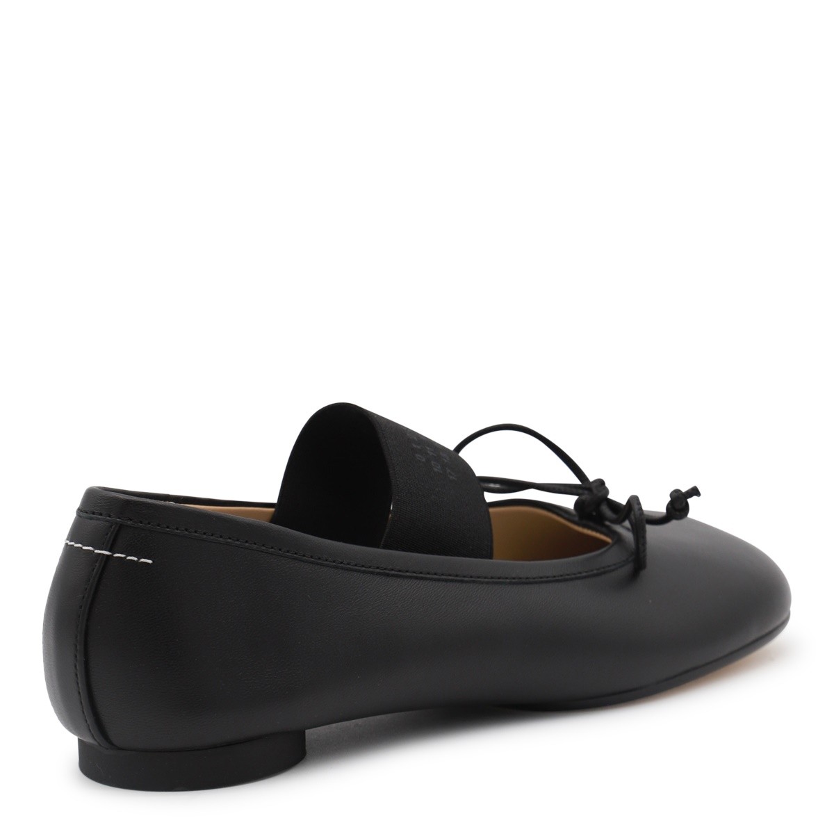 BLACK LEATHER FLATS