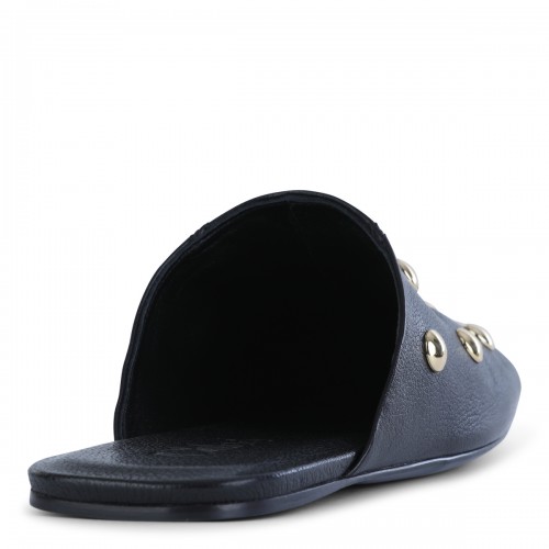 BLACK LEATHER FLATS