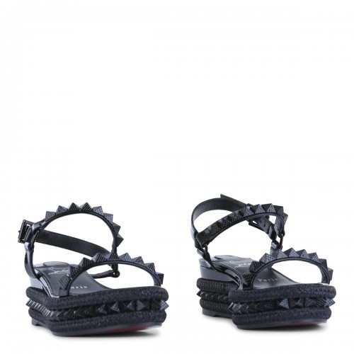 BLACK LEATHER PYRACLOU 60 PATENT ESPADRILLAS