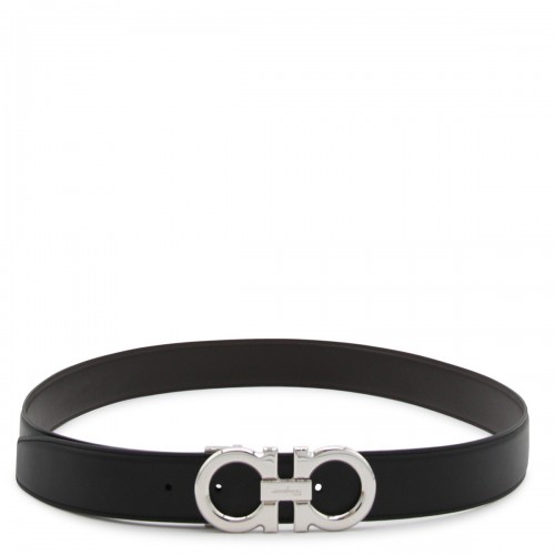 BLACK LEATHER GANCINI BELT