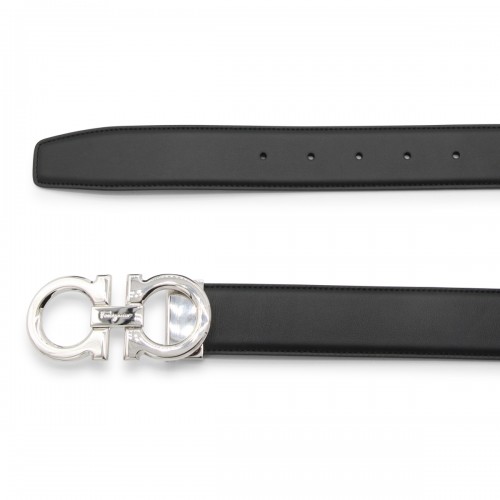 BLACK LEATHER GANCINI BELT 2