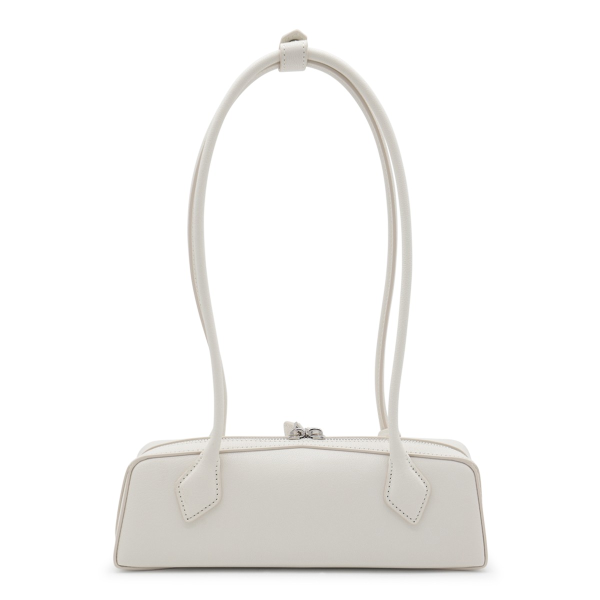 WHITE LEATHER TACKEL SMALL SHOULDER BAG