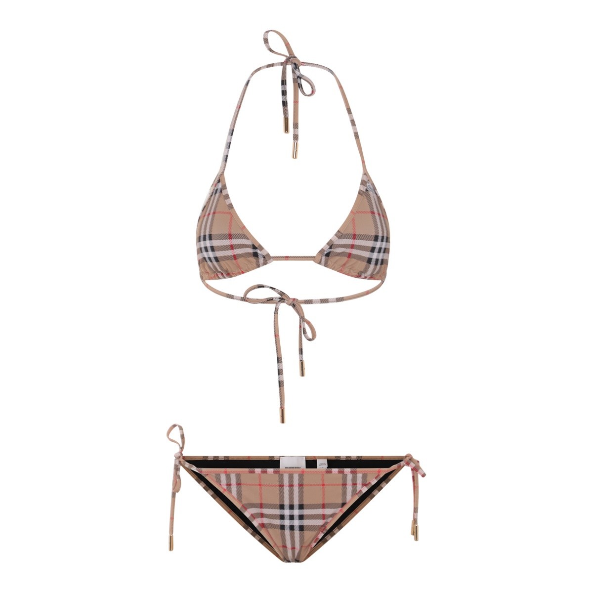 ARCHIVE BEIGE IP CHECK BIKINI BEACHWEAR