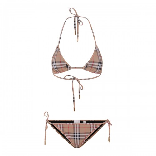 ARCHIVE BEIGE IP CHECK BIKINI BEACHWEAR