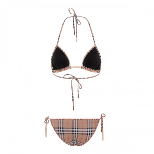 ARCHIVE BEIGE IP CHECK BIKINI BEACHWEAR