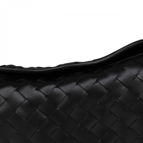 BLACK LEATHER HOP SMALL HANDLE BAG