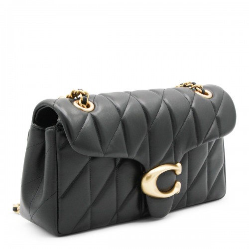 BLACK LEATHER QUILTED TABBY SHOULDER BAG 26