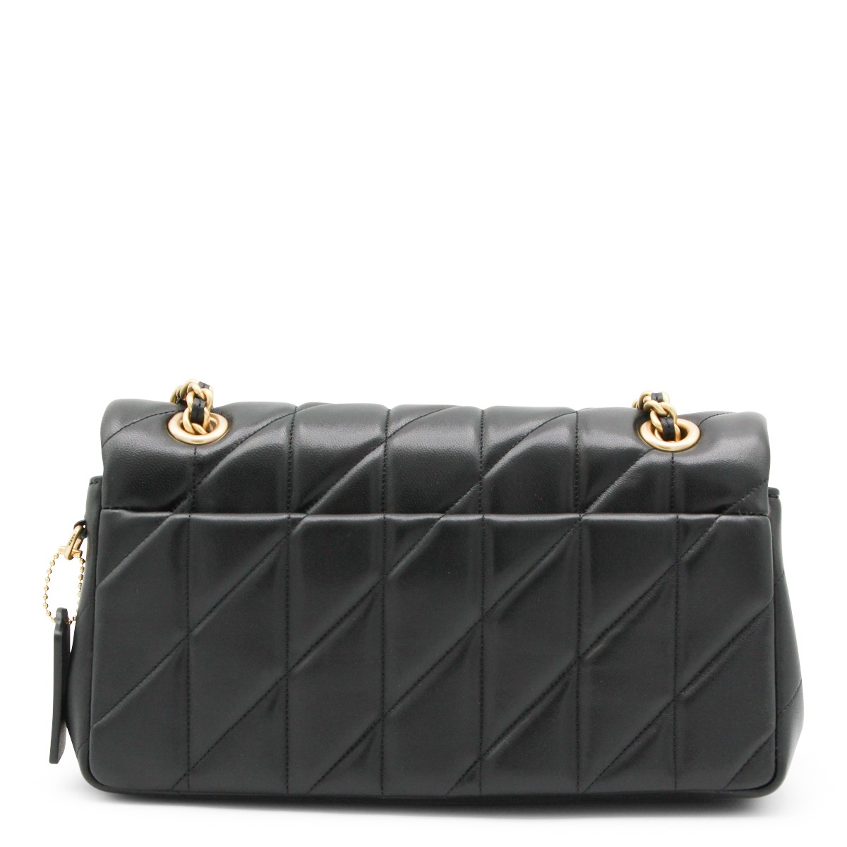 BLACK LEATHER QUILTED TABBY SHOULDER...