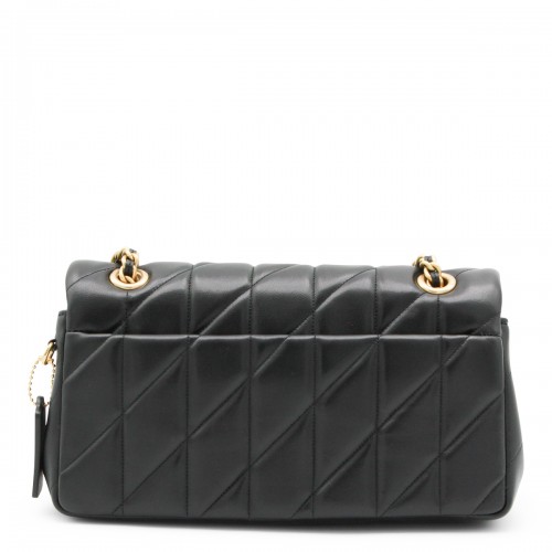 BLACK LEATHER QUILTED TABBY SHOULDER BAG 26